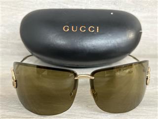 Gucci Sheild Sunglasses Y2K Y2K Brown Gucci Rhinestone Shield Sunglasses | Etsy  main image 4